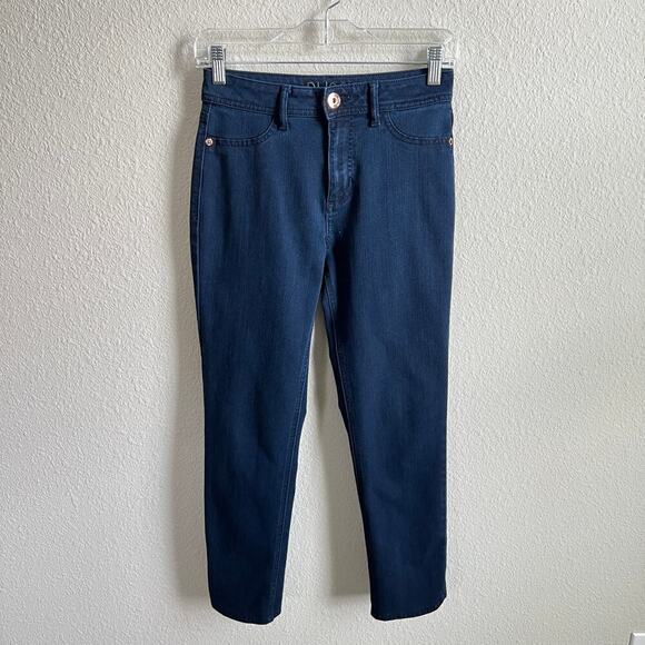 DL1961 Bardot High Rise Cropped Jeans Women's 25 Dark Wash Stretch - Picture 1 of 8